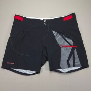 BRP Sea-Doo Board‎ Shorts Swim Trunks Quick Dry Lined Black Red Accents Size 12